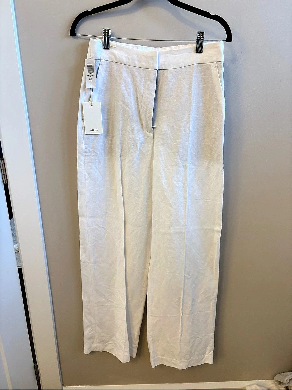 Wilfred The Limitless Pant Linen Wide Leg Pants White Size 4